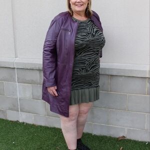 Purple Leather Jacket Size 22W